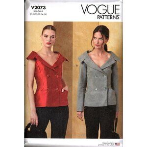 Vogue V2073 Misses 8 to 16 Off the Shoulder Lined Jacket Uncut Sewing Pattern
